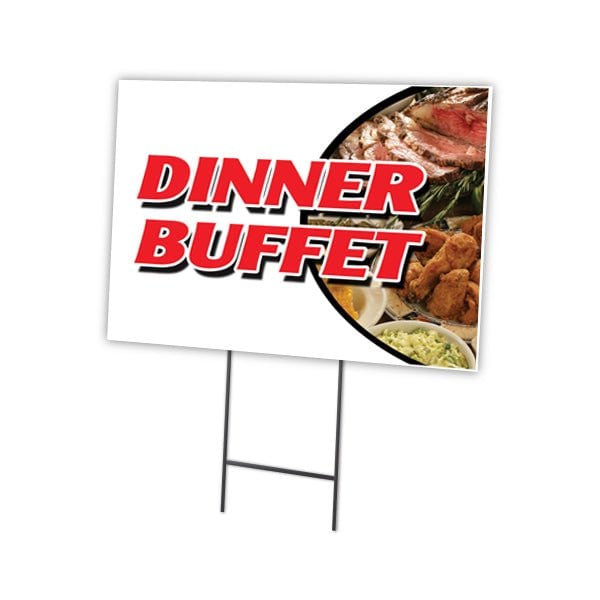 Signmission Dinner Buffet Yard Sign & Stake outdoor plastic coroplast window, C-1216 Dinner Buffet C-1216 Dinner Buffet - main
